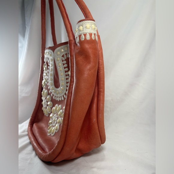 Lockheart leather rhinestone embroidered tote bag - Picture 4 of 10